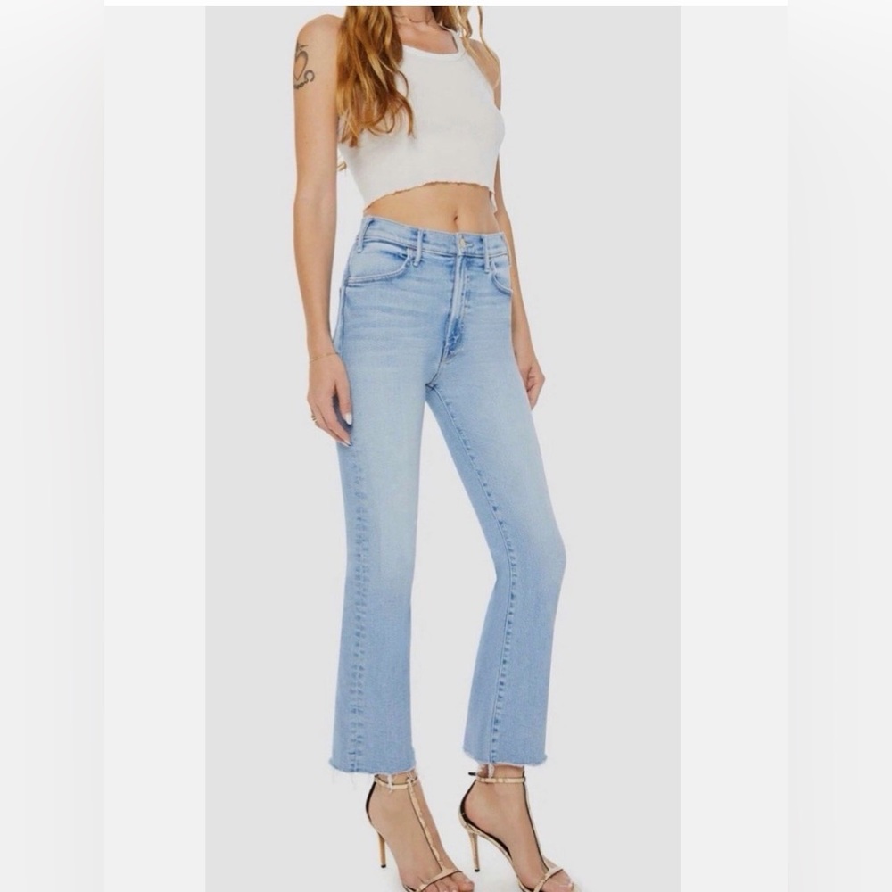 Mother The Hustler Ankle Fray jeans in a limited edition wash, size 28.